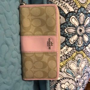 Brown and Pink Coach Wallet